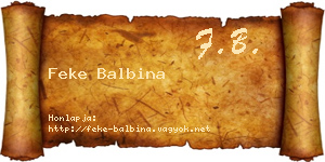 Feke Balbina névjegykártya
